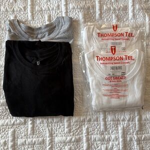 Thompson Tee Men's Sweat Proof Undershirt 4 Pack, Medium, White Grey and Black